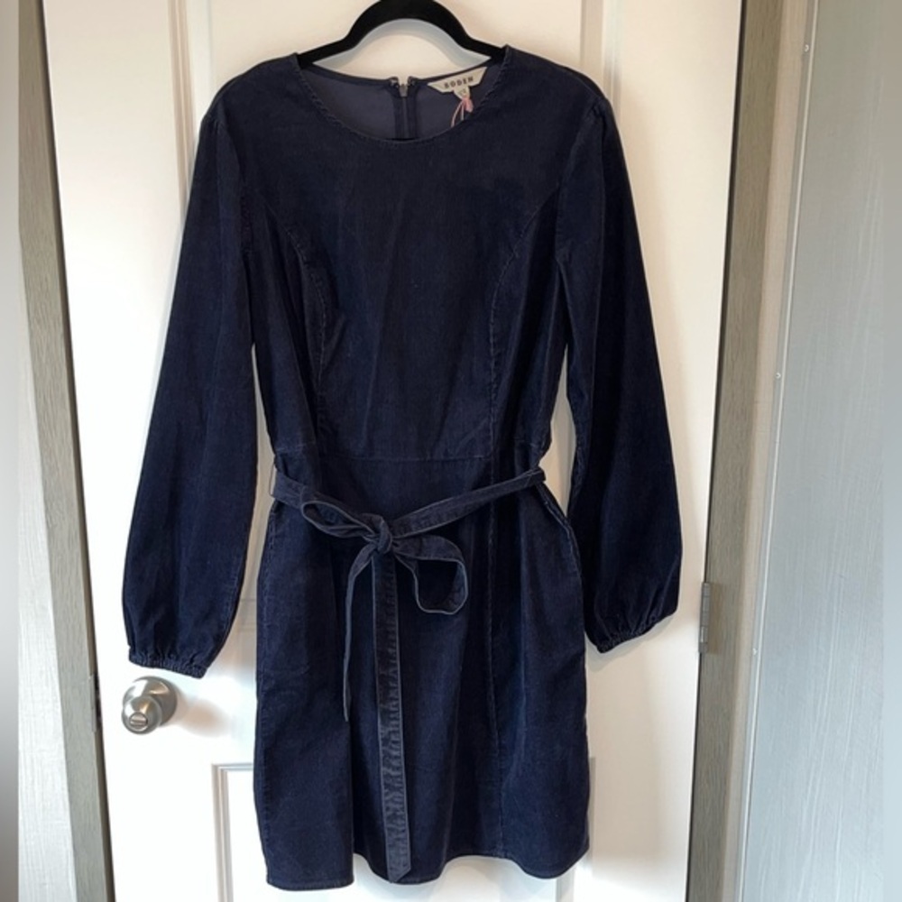 Boden Corduroy Harriet Casual Cord Dress Women’s US Size 12R Long Sleeve